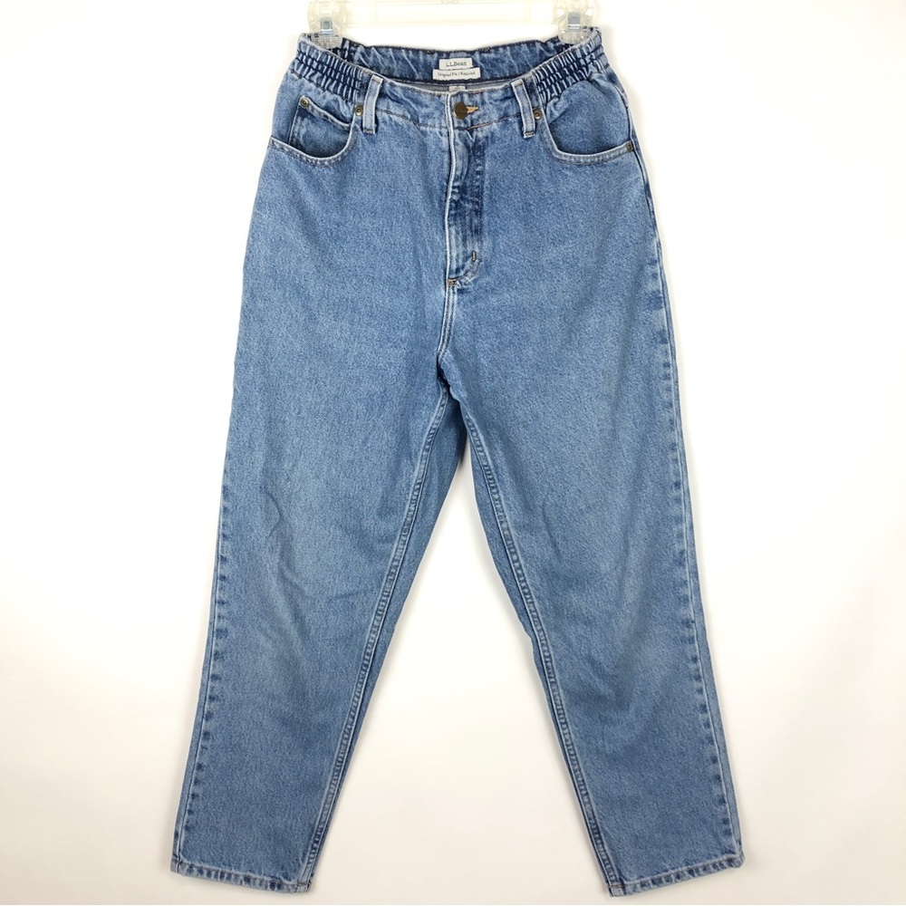 L.L. Bean Original Fit Relaxed High Waisted Blue Straight Leg Jeans